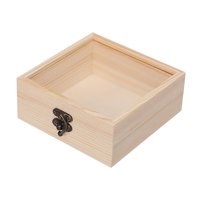 Magideal - Caja De Almacenamiento De Madera, Artesanía Para Regalo, Contenedor De Almacenamiento, Estuche De Exposición De Joyería, Cajas De Madera Cuadradas Con 12Cmx12Cmx5Cm