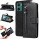 thumbnail image 1 of Funda tipo cartera para Motorola Moto G05 con bolsillo con cremallera y ranuras para tarjetas – Función de soporte Negro, 1 of 5