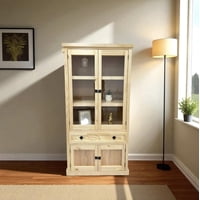 Arca Muebles - Vitrina De Madera Vintage Oceanic 90X35X180 Color Madera Natural