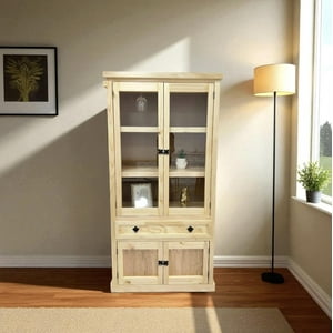 Arca Muebles - Vitrina De Madera Vintage Oceanic 90X35X180 Color Madera Natural