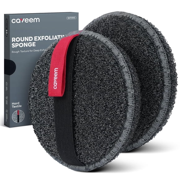Esponja Exfoliante Redonda para Cuerpo CAVEEM Paquete de 2