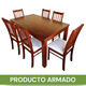thumbnail image 3 of Juego de Comedor Milan 6 Sillas Nogal Mesa 1.6 Rectangular Madera, 3 of 5