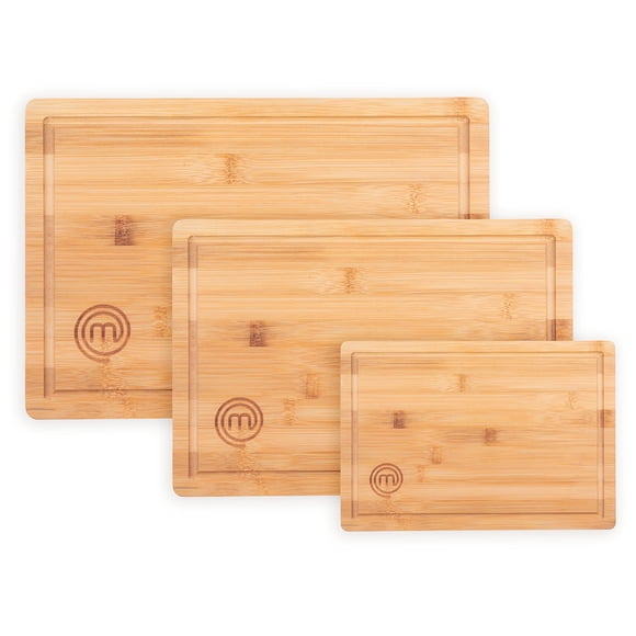 Set de 3 Tablas de Cortar Reversibles de Bambú Natural MasterChef