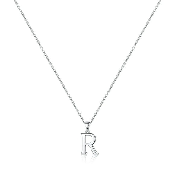 Collar HESHPAWS S925 Sterling Silver Inicial Personalizada Mujer con Caja de Regalo
