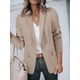thumbnail image 4 of Blazer Cicy Bell para mujer, casual, con frente abierto, manga larga, color caqui, 4 of 6