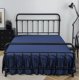 thumbnail image 1 of suxuMhao Faldón de Cama con Volantes, Tamaño King 78x80+caída14in, Azul Oscuro, 1 Pieza - Faldón de Cama Suave Cepillado con Esquina Dividida y Plataforma, Faldón de Cama a Prueba de Polvo, Diseño, 1 of 3