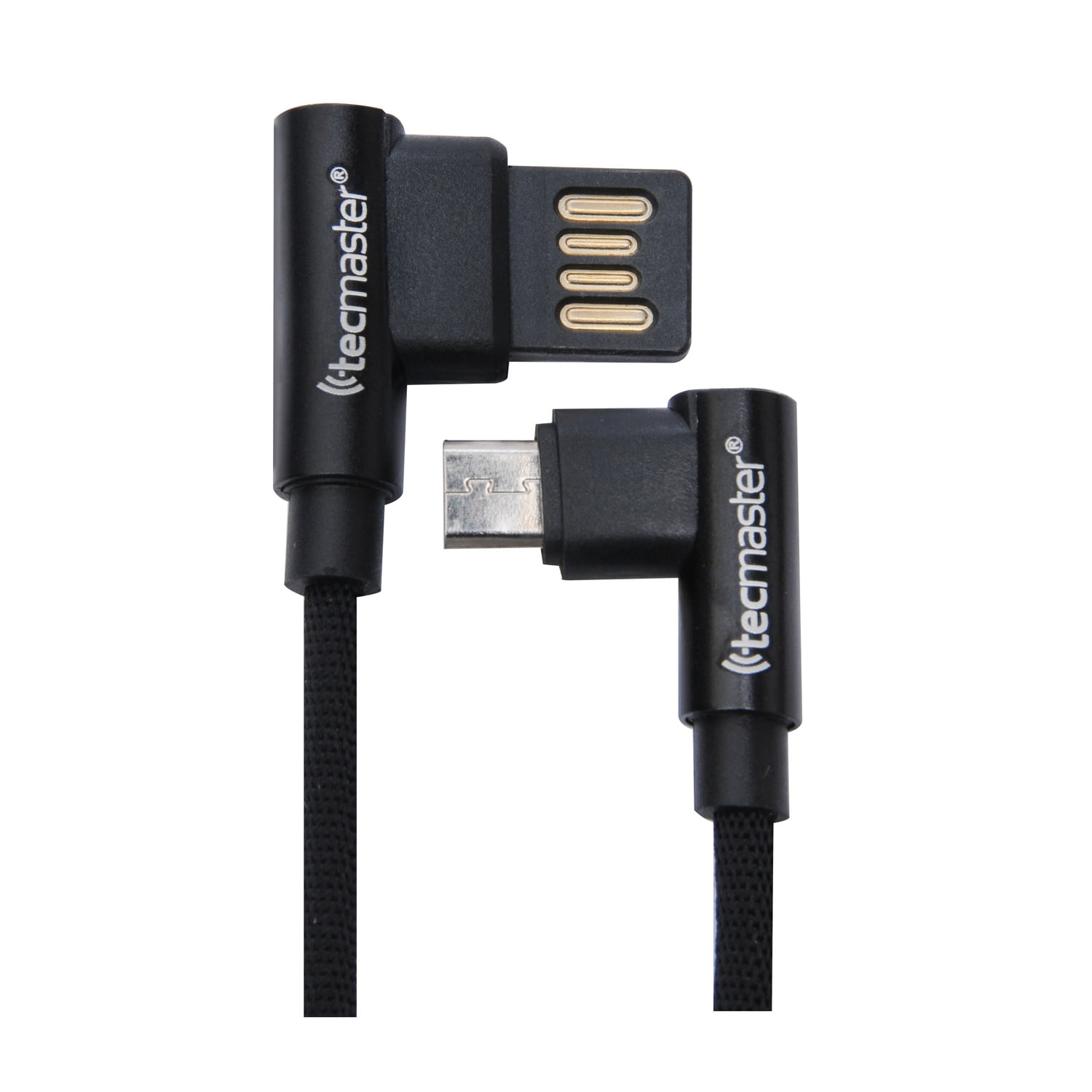 Cable Micro Usb Reversible 90º Reforzado Tecmaster Negro