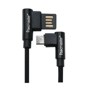 Cable Micro Usb Reversible 90º Reforzado Tecmaster Negro