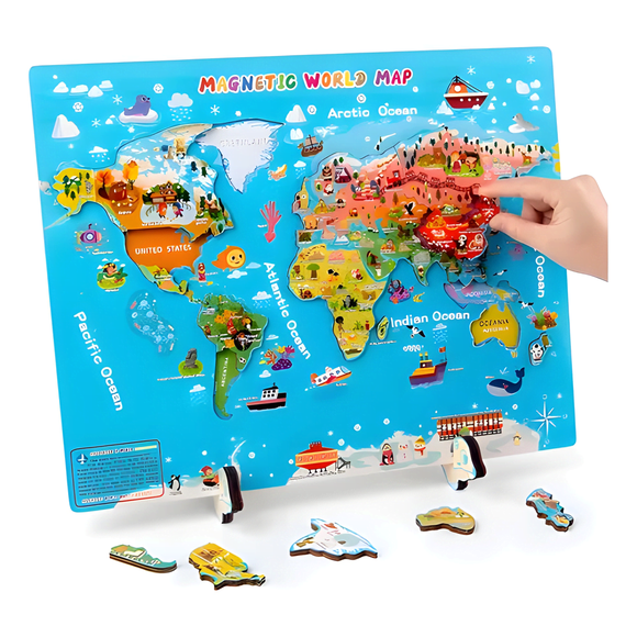 Mapa mundial ingles juego juguete didáctico magnético #2