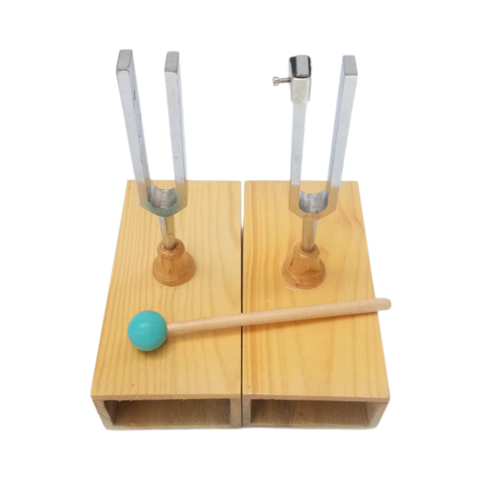 Magideal - Diapasón Resonante Juego De Diapasón Meditación Para La Escuela Para Laboratorio Resonador Caja Resonante De Madera Con Diapasón Con Estuche De Resona