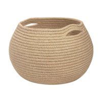 Magideal - Cesta De Almacenamiento Tejida, Cesta Pequeña Redonda Para Plantas, Cesta Decorativa Para Oficina Y Cocina Con Asa Para Armario, Revistas, Artículos D Caqui