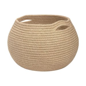 Magideal - Cesta De Almacenamiento Tejida, Cesta Pequeña Redonda Para Plantas, Cesta Decorativa Para Oficina Y Cocina Con Asa Para Armario, Revistas, Artículos D Caqui