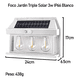 thumbnail image 2 of 6 Farol Solar Aplique Pared 3 Ampolletas Led Sensor L Cálido, 2 of 6