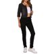 thumbnail image 2 of INSPIRE CHIC Chaquetas de Jean de Mezclilla Recortadas sin Cuello de Manga 3/4 para Mujer Negro M, 2 of 6