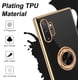 thumbnail image 4 of Funda con soporte de anillo para Samsung Galaxy Note 10 Plus, con borde chapado y rotación de 360 grados, soporte de silicona suave de TPU, delgada, suave y flexible, para mujeres y niñas (negro), 4 of 7