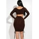 thumbnail image 4 of Vestido Corto Fruncido De Manga Larga Liso Con Aro En O L, 4 of 5