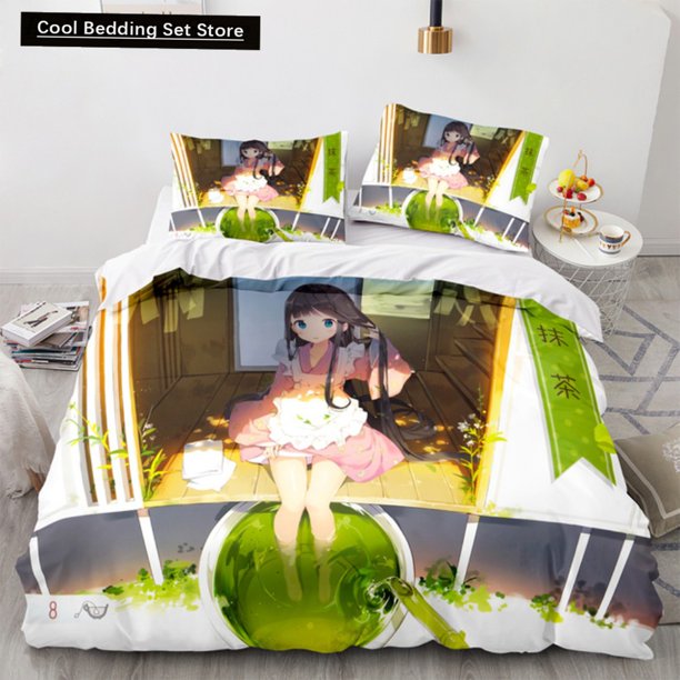 x1873 Bed SheetsAnime Kotori Itsuka Cosplay Bedding Set Date Live Costume Duvet Cover Set Twin Full Size Bed Linen Boys Adult Gift 3-Piece Bedding Set (1 Duvet Cover + 2 Pillow Shams) nj1873