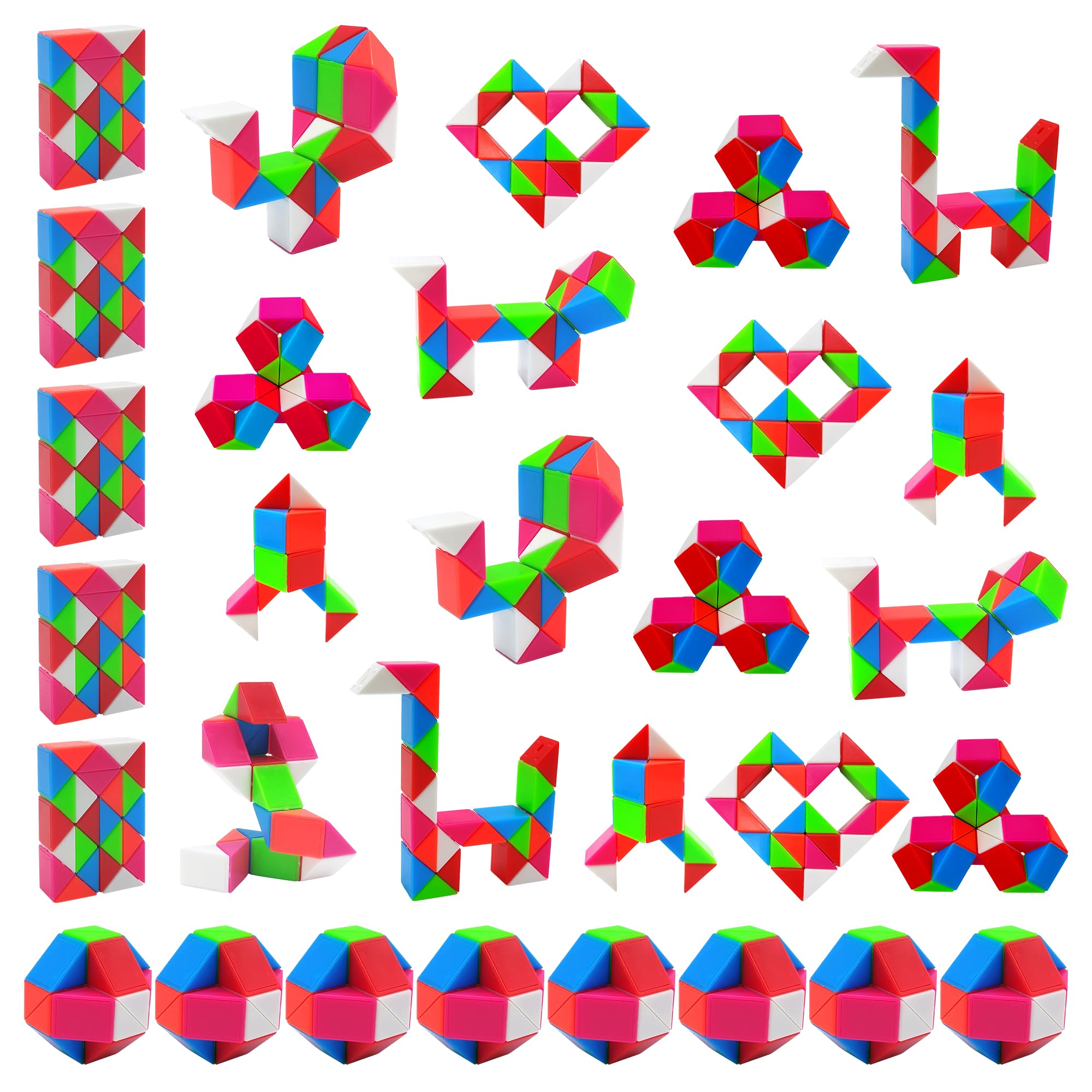 Puzles Party Favors Aubrogo Fidgets Con Forma De Serpiente Para Niños, 30 Unidades