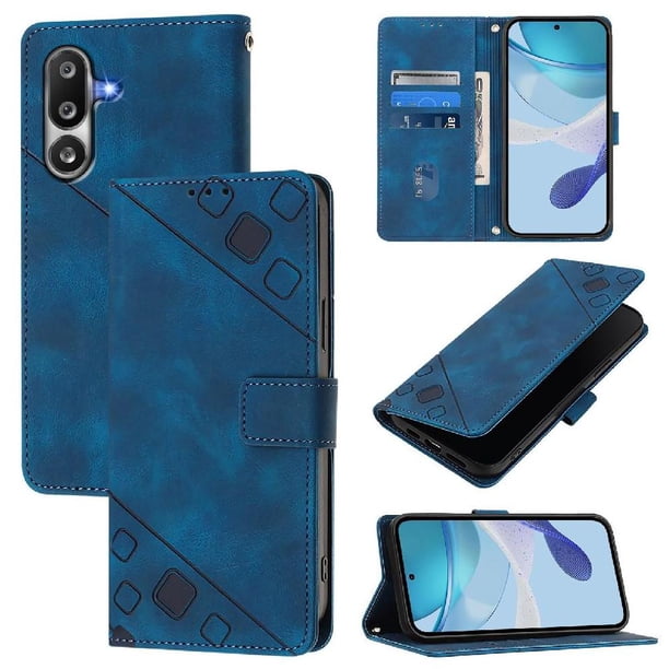 Funda Cartera para Samsung Galaxy M36 con Soporte y Ranuras, Resistente a Golpes y Rayones Azul