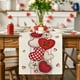 thumbnail image 2 of Camino de mesa con botones en forma de corazón para San Valentín, decoración de mesa de comedor de cocina de temporada para fiestas en interiores y hogares., 2 of 5