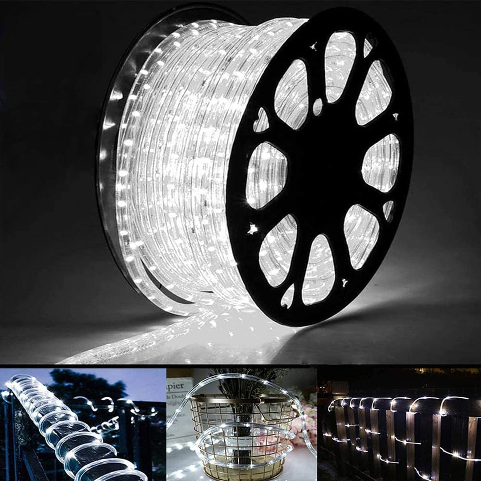 Luces Led Tipo Cuerda Jnaurb, 100 Pies, Impermeables, Para Exteriores, 720 Led