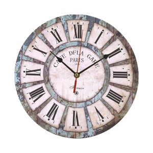 Magideal - Reloj De Pared De De Rural, Sin Tictac, Reloj De Grande, Relojes De 12 ""Para Dormitorio, Sala De , Cocina, Decoració Números Romanos