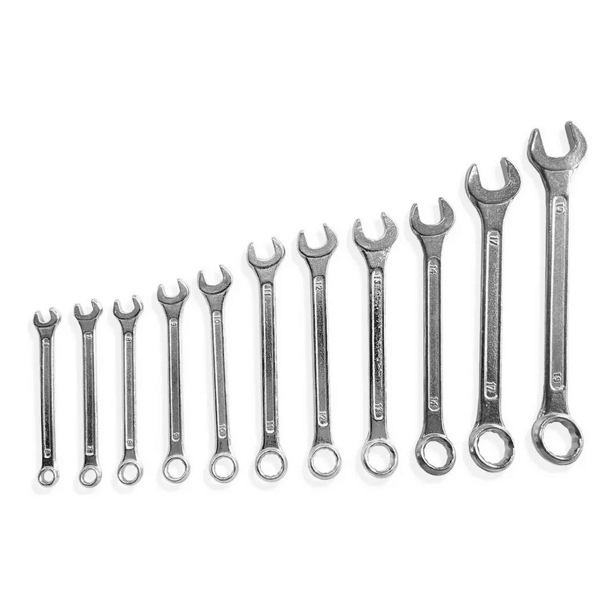 Genérico - Juego Llave Punta Corona 11pcs Combinada 6 A 19mm Cromado