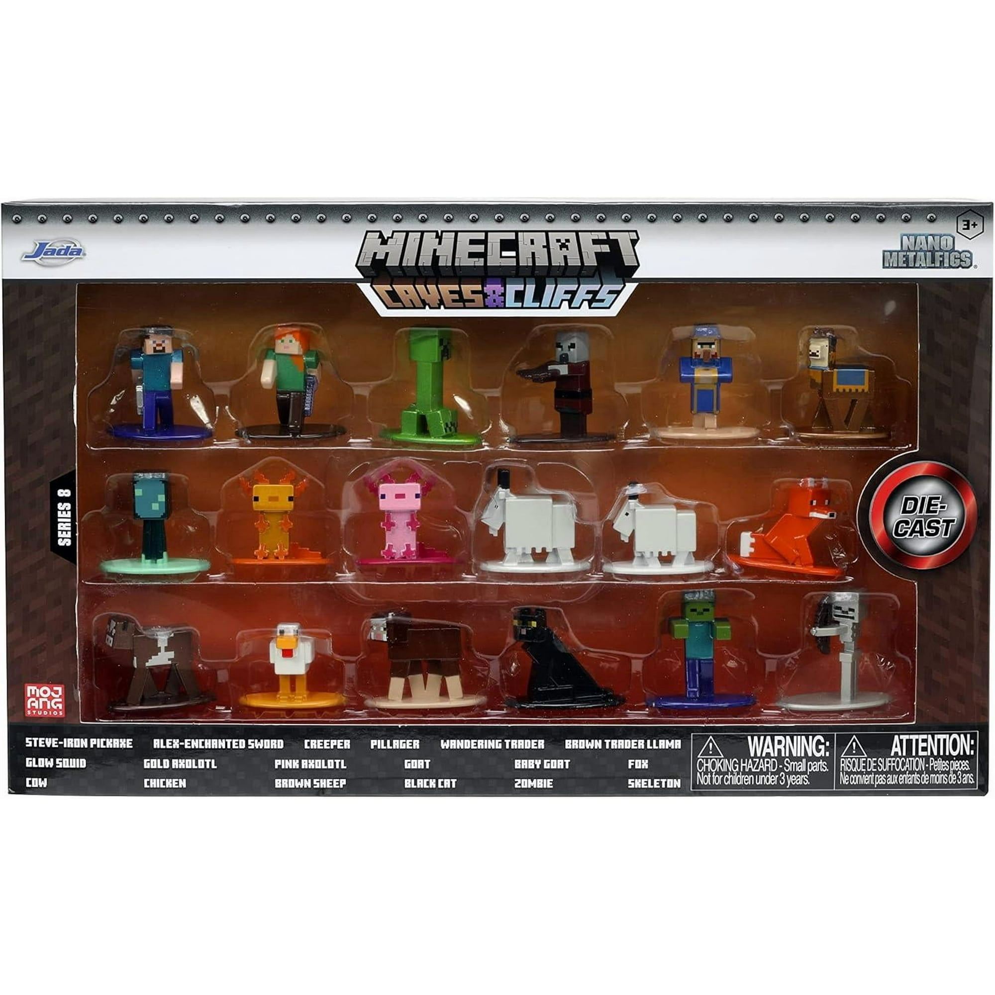 Set 18 Figuras Minecraft Caves 4 Cm Jada Multicolor