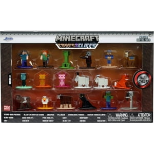 Set 18 Figuras Minecraft Caves 4 Cm Jada Multicolor