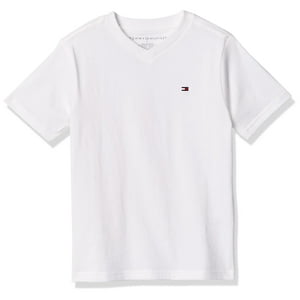 Camiseta Tommy Hilfiger Para Niños, Manga Corta, Cuello En V, Bandera De 5 Años