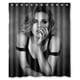 thumbnail image 1 of Cortina de ducha sexy de Scarlett Johansson con diseño de Viuda Negra, juego de cortinas de baño con ganchos, tamaño 60 x 72 pulgadas, 1 of 3