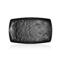 Kulsan - Plato Melamina Rectangular Negra 20 X 33 Cm Linea Carre
