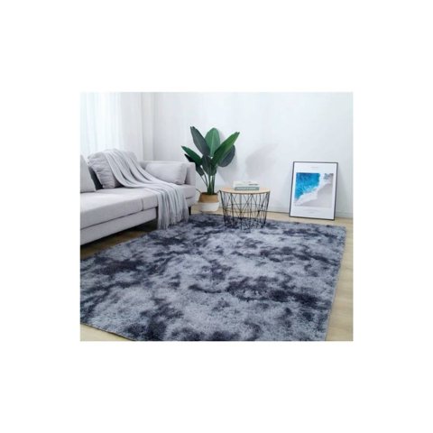 Genérico - Alfombra Peluda 2 X 2.4 - Gris Oscuro Jaspeado