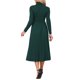 thumbnail image 3 of INSPIRE CHIC Vestido de Punto Plisado para Mujer de Manga Larga con Cuello Alto Casual de Negocios Suéter Vestidos Midi Línea A Conjuntos de Otoño Invierno XL Verde Oscuro, 3 of 6
