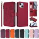 thumbnail image 3 of Funda Cartera Mariposa para [iPhone 14] con Soporte y Cremallera Rojo, 3 of 6
