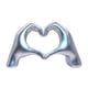 thumbnail image 1 of Estatua De Gesto De Mano, Artesanía, Escultura De Mano De Corazón Para Repisa, Escritorio, Dormitorio, Plata, 1 of 3