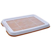 Ioensy - Orinal Para Perros, Inodoro Antideslizante, Bandeja Para Orinal De Malla Extraíble Para Perros Pequeños, Rojo Y Marrón