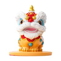 Magideal - Estatua De León Chino, Pequeña Figura En Miniatura, Regalos De Paisaje, Escultura De Animal De Oficina, Té, Mascota Para Jardín De Hadas, Festival De Rojo