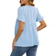 thumbnail image 3 of INSPIRE CHIC Camisetas de Maternidad Casual de Mujer con Cuello Redondo, Mangas con Volantes, Botones, Babydoll, Ajuste Suelto, Peplum, Talla S Azul, 3 of 6