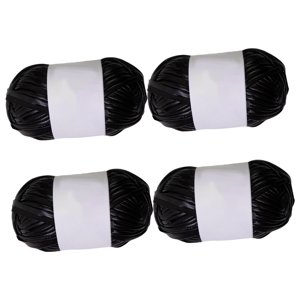 Bothyi - 4 Piezas De Hilo De Camiseta Metálico, Hilo De Tela Para Proyectos De Manualidades De Cestas De Bolsos De Bricolaje, Color Negro