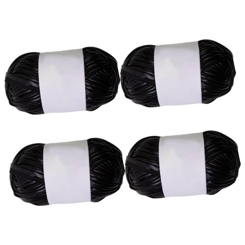 Bothyi - 4 Piezas De Hilo De Camiseta Metálico, Hilo De Tela Para Proyectos De Manualidades De Cestas De Bolsos De Bricolaje, Color Negro