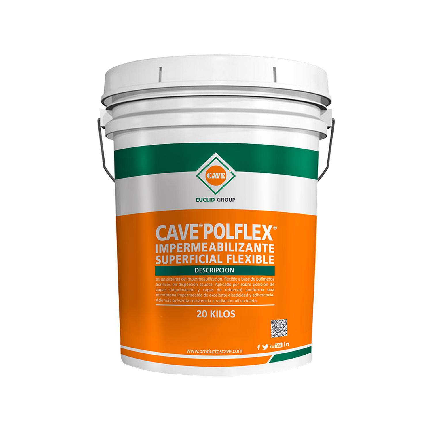Cave Polflex - Impermeabilizante Flexible, Tineta 20 Kg Blanco