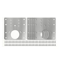 Magideal - 6 Placas De Reparación De Bisagras De Armario, Kit De Reparación De Bisagras De Puerta Con Orificios, Kit De Soporte De Placa De Fijación De Bisagra D