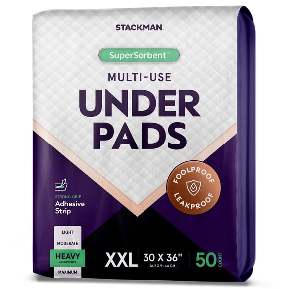 Almohadillas Stack Man XXL desechables de 5 capas, 76 x 91 cm [50 almohadillas]