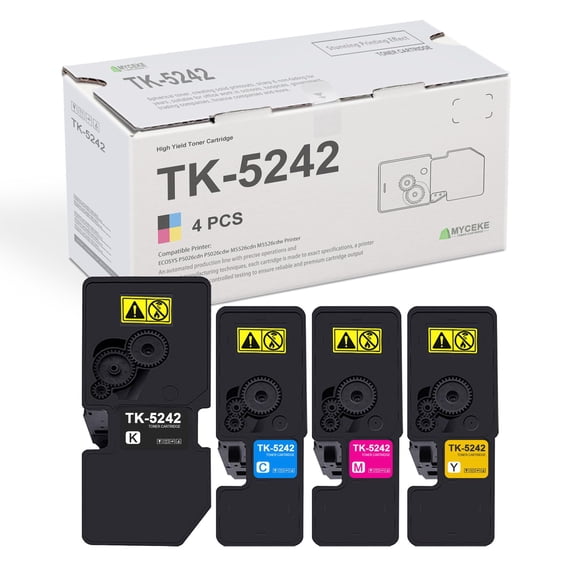 Cartuchos de Tóner Myceke TK5242 Paquete de 4 Negro y Color
