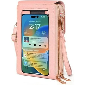 Veat00L - Crossbody De Mujer, Bolso Para Teléfono Con Pantalla Táctil, Cartera Para Teléfono Móvil Con Cremallera De 2 Capas, Bolso Monedero Con Ranura Para Tarjetas De Crédito