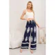 thumbnail image 3 of Pantalon Mujer Palazzo Tipo Lino Pretina Alta Elasticado Diseño 3011, 3 of 3