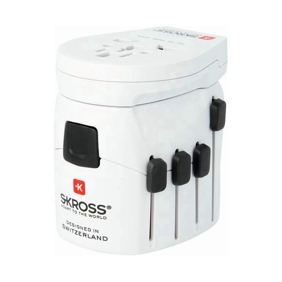 Adaptador de Viaje SKROSS Pro-World con Cargador USB Blanco