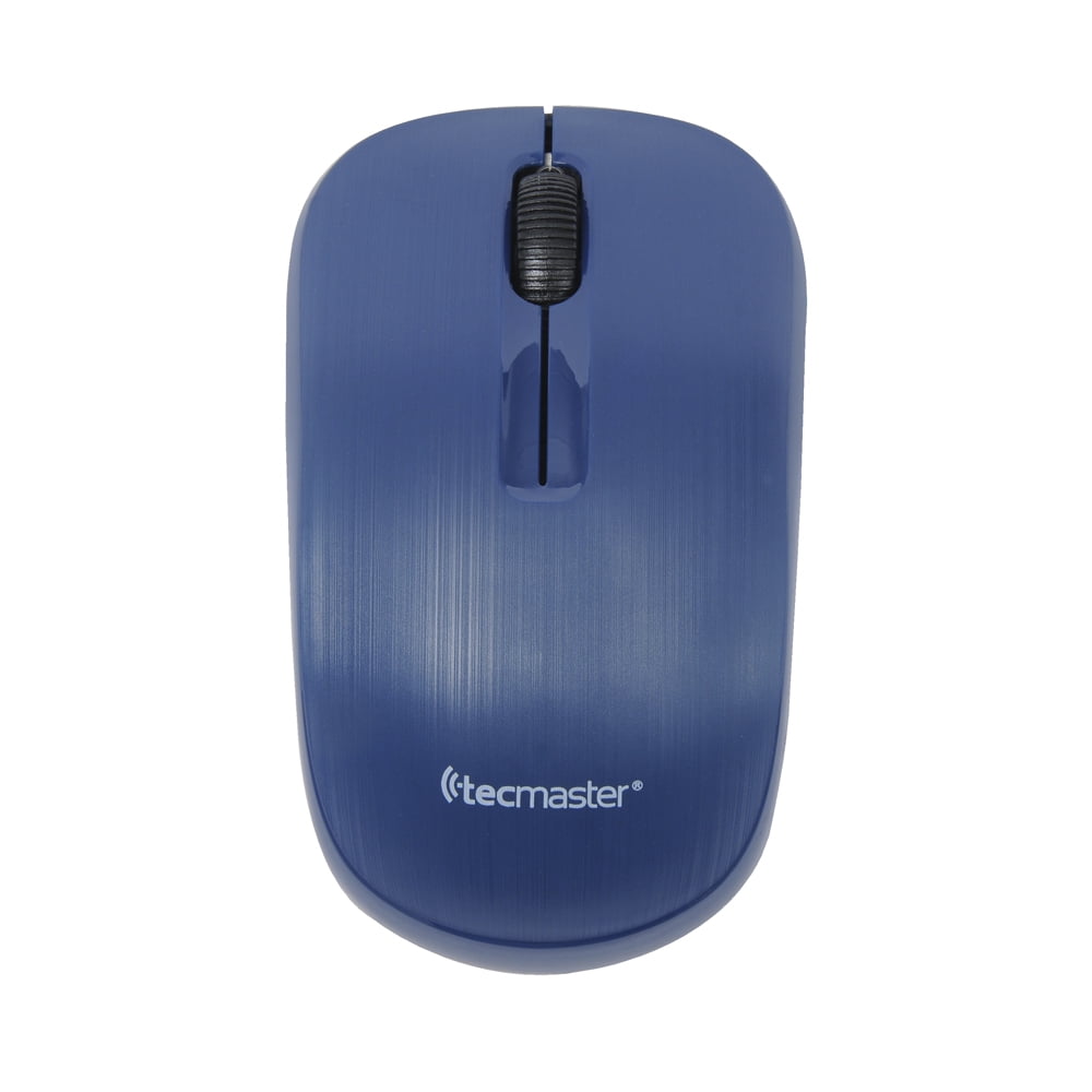Tecmaster - Mouse Inalámbrico Ambidiestro Azul