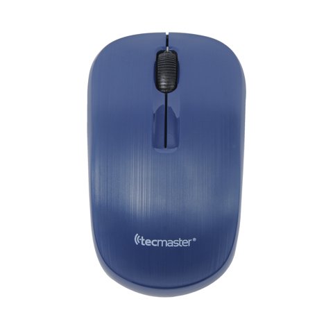 Tecmaster - Mouse Inalámbrico Ambidiestro Azul